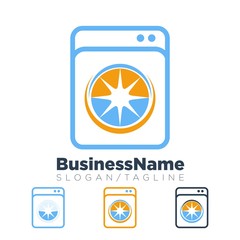 laundry laundromat vector logo icon