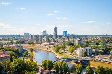 Fototapeta na wymiar View to modern part of Vilnius, Lithuania
