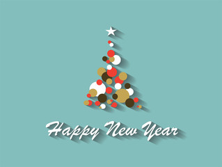 Happy New Year background retro colors