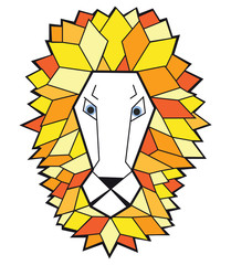 lion vector head on white background