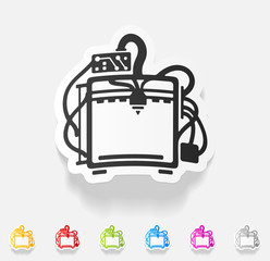 realistic design element. three d printer