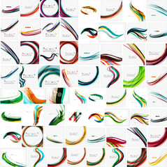 Set of business wave corporate backgrounds, flyers, brochure design templates