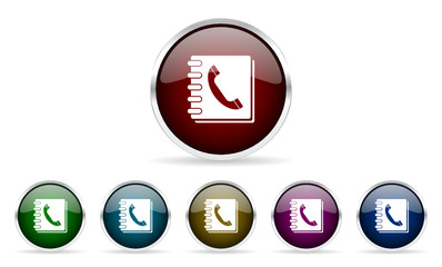 phonebook vector icons set