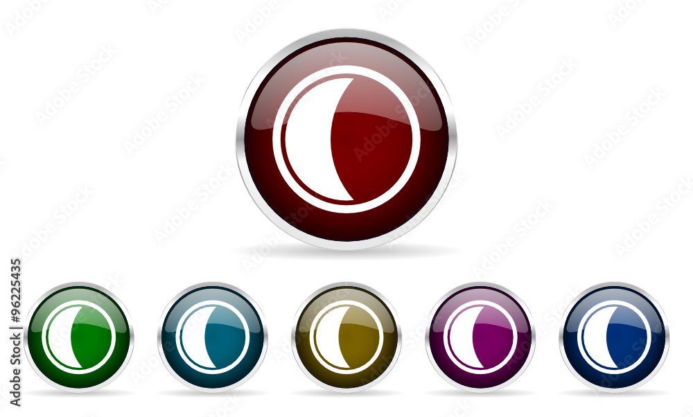 Aufkleber moon vector glossy web icon set