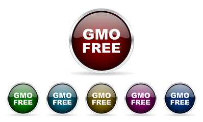 gmo free vector glossy web icon set