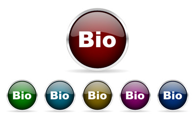 bio vector glossy web icon set
