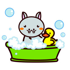 お風呂に入る動物シリーズ