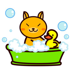 お風呂に入る動物シリーズ