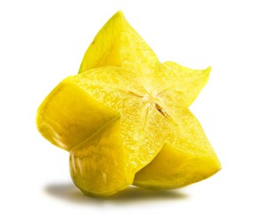 Fototapeta premium Close up view of the carambola on the white