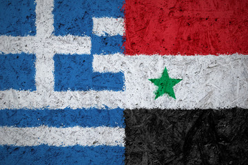 Greece and Syria flags 