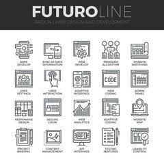 Web Development Futuro Line Icons Set
