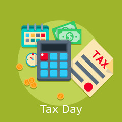 Tax payment vector flat business finance concept background