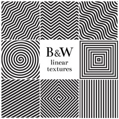 Geometric hipster linear, grid and zigzag vector background set