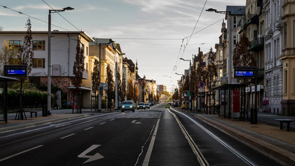 Cottbus - Boulevard with Tram