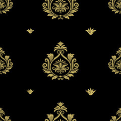 Seamless abstract black and gold classic pattern