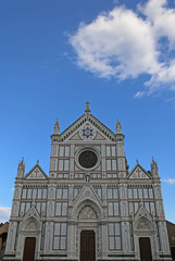 Fototapeta na wymiar facade of ancient Church called Santa Croce in Florence