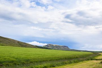 Obraz premium Sky with clouds and hills landscape in Iceland