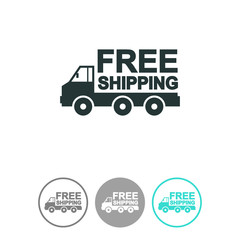 Truck vector icon. Free shipping icon.