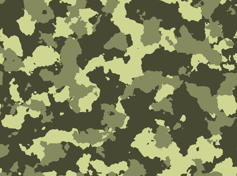 Seamless Woodland Camo Pattern Vector.