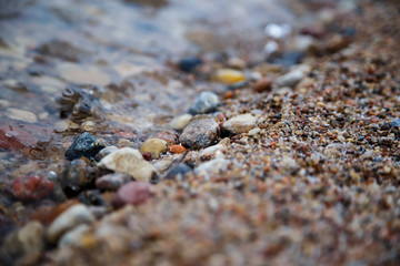 Ice covered water lake beach