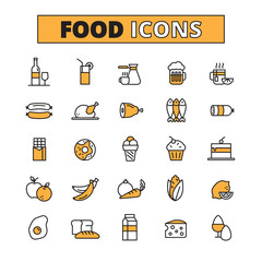 Food And Drink Line Icons Set 