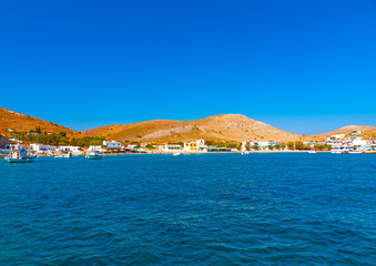 Fototapeta premium the port of Pserimos island in Greece