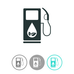 Gas station icon with leaves vector icon. Eco fuel symbol.