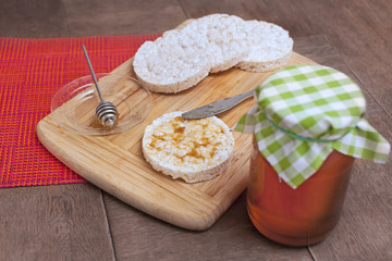 Honey and rice cakes.