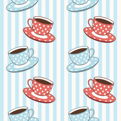 vector seamless pattern with cups