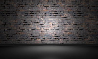 3D vintage brick wall