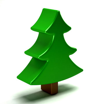 Christmas tree stylized icon