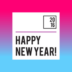 Neon bright New Year design with typography