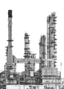 Oil refinery isolate on white background