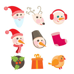 Cheerful holiday icons