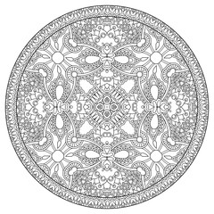 coloring book page for adults - zendala, joy to older children a