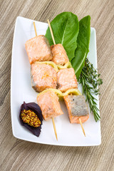 Salmon skewer