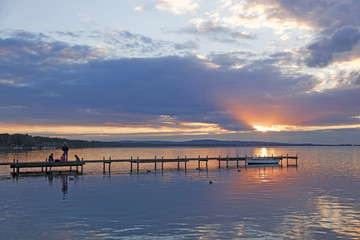 Obraz premium Sonnnuntergang am Steinhuder Meer