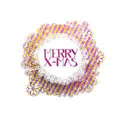 Magic Xmas circle cloud with snowflakes