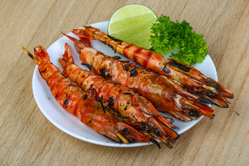 Grilled king prawns