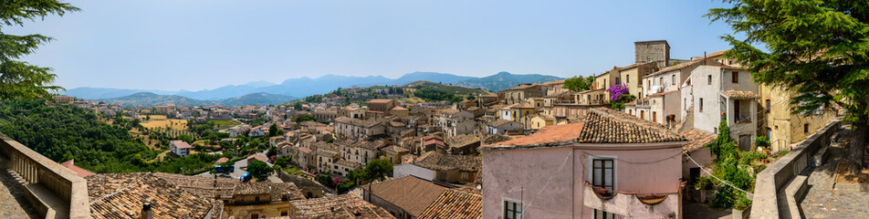 Fototapeta na wymiar Panoramic view from Tomaso Campanella Square, Altomonte.