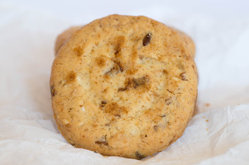 Close up shot of a cookie upper view