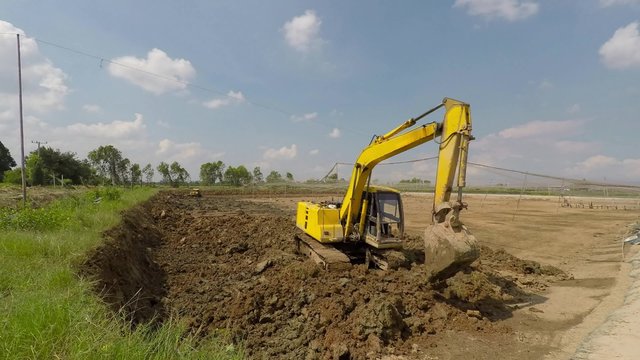 Excavator work,timelapse 4k