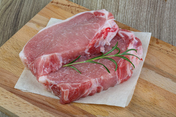 Raw pork steak