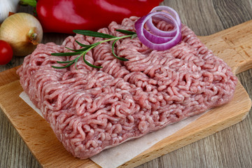 Raw minced pork meat