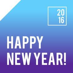 Blue square New Year card design with gradient