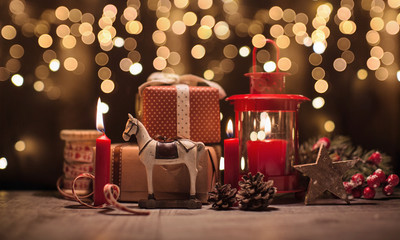 Christmas decorations with gifts