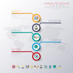 timeline infographics with icons set.