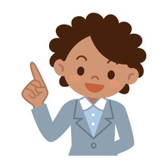 指差す黒人ビジネスウーマン