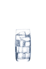 water with ice on a glass