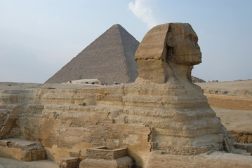 Sphinx and the Egyptian pyramids